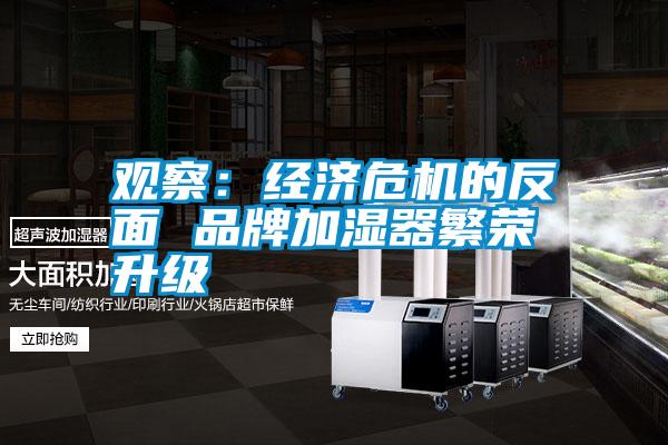 觀察:經(jīng)濟(jì)危機(jī)的反面 品牌加濕器繁榮升級(jí)