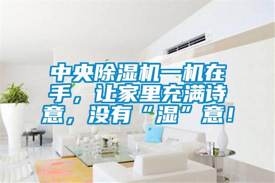 中央除濕機(jī)一機(jī)在手，讓家里充滿詩(shī)意，沒有“濕”意！